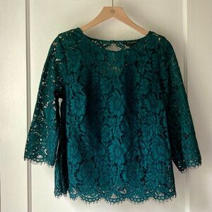 Banana Republic Factory Lace Top in Green
